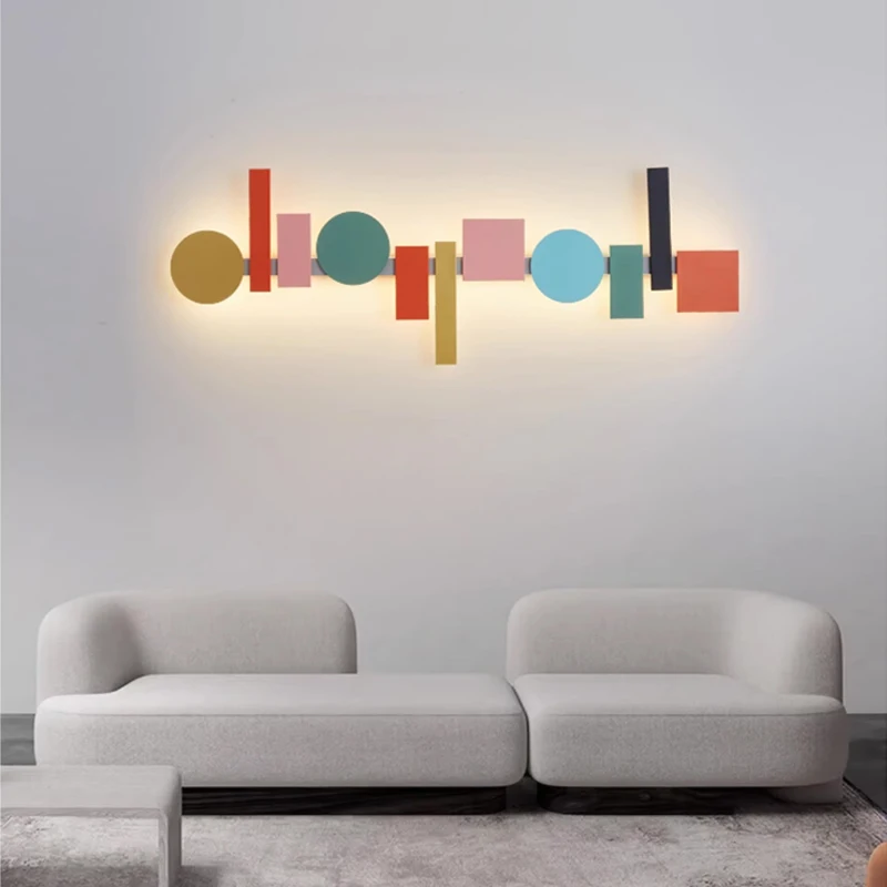 Nordic Creative Stylist Living Room Sofa Background Wall Lamp Exhibition Hall Model Room Colorful Atmosphere Wall Light
Nordic Creative Stylist Living Room Sofa Background Wall Lamp Exhibition Hall Model Room Colorful Atmosphere Wall Light