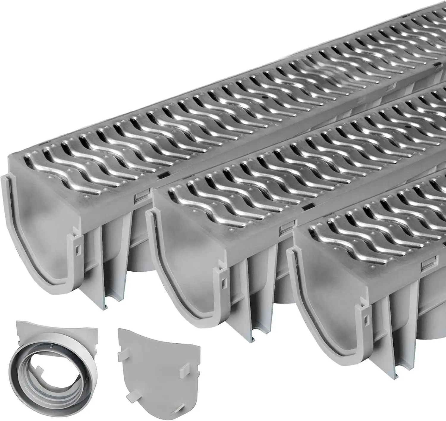 Trench Driveway Channel Drain with Galvanized Steel Grate 3 Pack
Trench Driveway Channel Drain with Galvanized Steel Grate 3 Pack