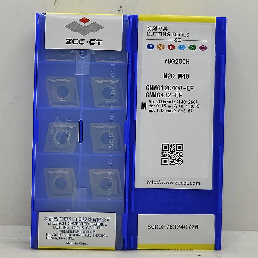 CNMG120404-EF YBG205H/CNMG120408-EF YBG205H/CNMG120404-EM YBG205H/CNMG120408-EM YBG205H ZCC.CT CNC carbide inserts 10pcs/box
CNMG120404-EF YBG205H/CNMG120408-EF YBG205H/CNMG120404-EM YBG205H/CNMG120408-EM YBG205H ZCC.CT CNC carbide inserts 10pcs/box