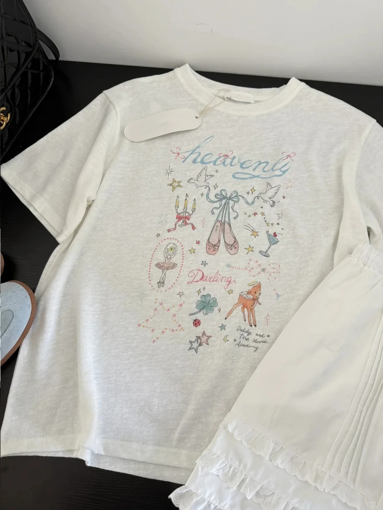 Футболка Sweet Pure Cotton ort Sve ex Casual Top Korean Sle с принтом Commute Faion Loose Fit Qui Dry Summer irt
Футболка Sweet Pure Cotton ort Sve ex Casual Top Korean Sle с принтом Commute Faion Loose Fit Qui Dry Summer irt
