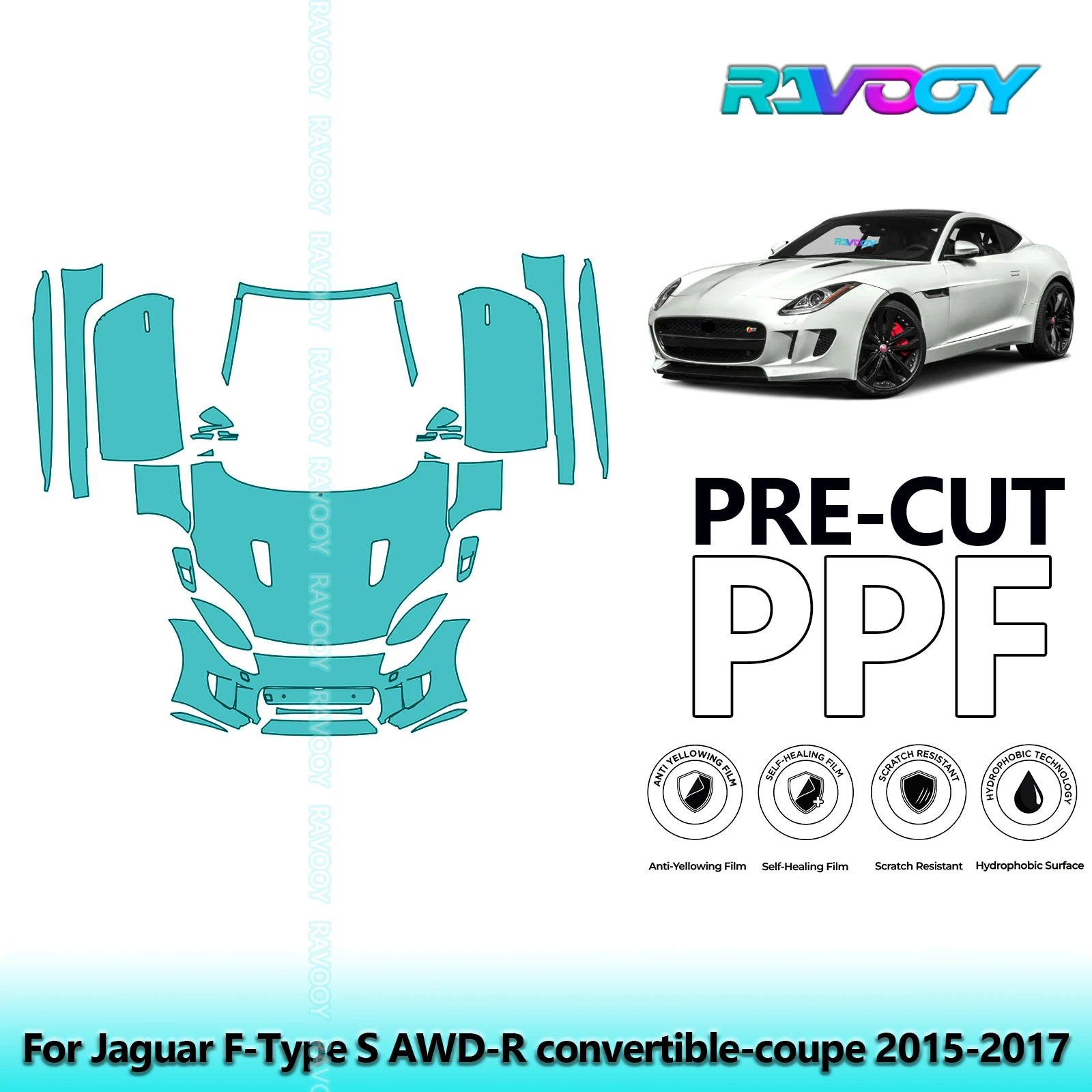 8.5Mil Precut Paint Protection Film PPF Clear Bra Front Kit+Doors For Jaguar F-Type S AWD-R convertible-coupe 2015-2017
8.5Mil Precut Paint Protection Film PPF Clear Bra Front Kit+Doors For Jaguar F-Type S AWD-R convertible-coupe 2015-2017