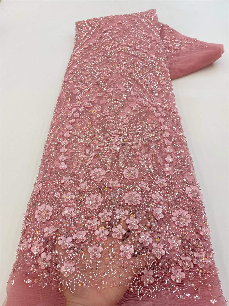 African Lace Fabric Beaded Lace 2024 High Quality Nigeria Sequin Fabrics for Wedding Evening Dress Sewing HXZ5860
African Lace Fabric Beaded Lace 2024 High Quality Nigeria Sequin Fabrics for Wedding Evening Dress Sewing HXZ5860