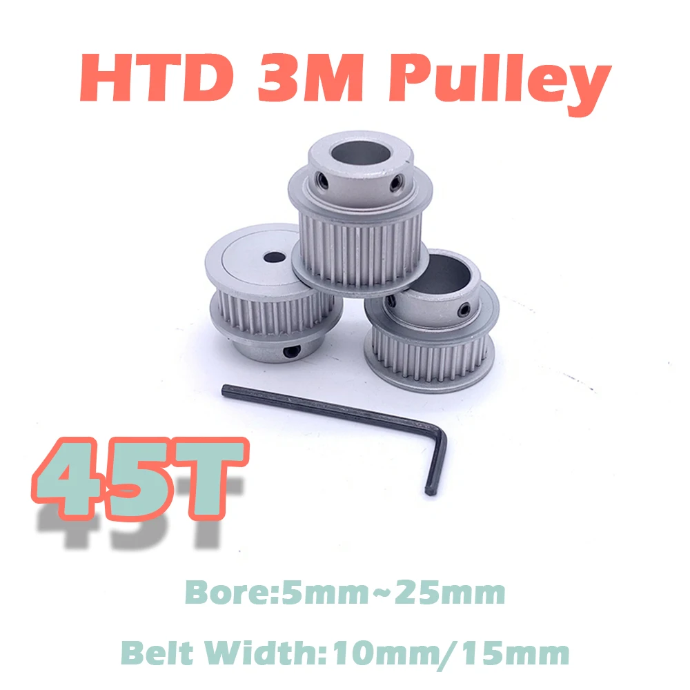45Tooth HTD 3M Synchronous Wheels Bore 5mm~25mm 45 Teeth HTD 3M Timing Pulley Belt Width 10mm 15mm For 45T 3M Aluminum Sync Gear
45Tooth HTD 3M Synchronous Wheels Bore 5mm~25mm 45 Teeth HTD 3M Timing Pulley Belt Width 10mm 15mm For 45T 3M Aluminum Sync Gear