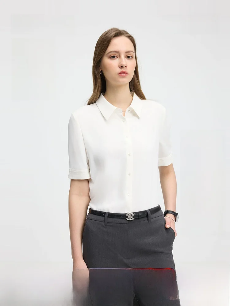 PRICH Fashion Casual Pure Color Short Sleeve Shirt Women's Commute Style Regular Fit Button up Summer Lightweight Top
PRICH Fashion Casual Pure Color Short Sleeve Shirt Women's Commute Style Regular Fit Button up Summer Lightweight Top