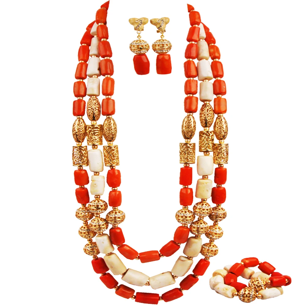 Orange and White Nigerian Wedding African Coral Jewelry Set for Women Coral Necklace Bridal Jewelry Sets
Orange and White Nigerian Wedding African Coral Jewelry Set for Women Coral Necklace Bridal Jewelry Sets