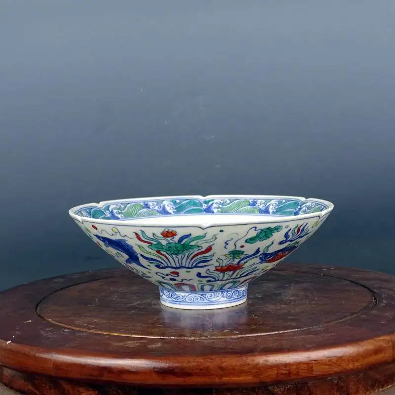 Chinese Hand Painted Color Lotus Fish Pattern Bamboo Hat Bowl Antique Porcelain Old Object Art Craft Vintage Collection
Chinese Hand Painted Color Lotus Fish Pattern Bamboo Hat Bowl Antique Porcelain Old Object Art Craft Vintage Collection