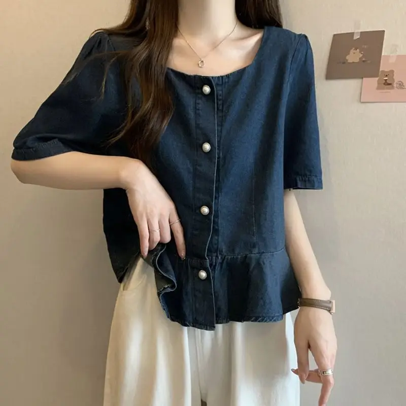 New Korean Short Sleeve Solid Simplicity Youth Shirt Tops Women Clothing All-match Vintage Button Blouse Fashion Trend Summer
New Korean Short Sleeve Solid Simplicity Youth Shirt Tops Women Clothing All-match Vintage Button Blouse Fashion Trend Summer