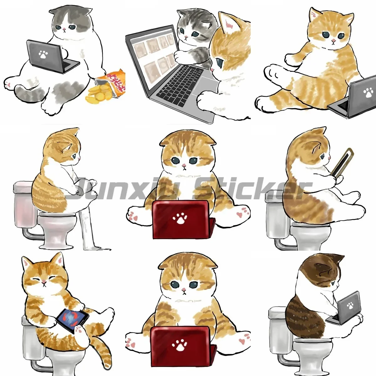 Забавный котенок, сидящий на унитазе, котенок, играющий на компьютер, наклейки для туалета, холодильника, ноутбука, виниловый декор, автомобильная наклейка, настраиваемая
Забавный котенок, сидящий на унитазе, котенок, играющий на компьютер, наклейки для туалета, холодильника, ноутбука, виниловый декор, автомобильная наклейка, настраиваемая