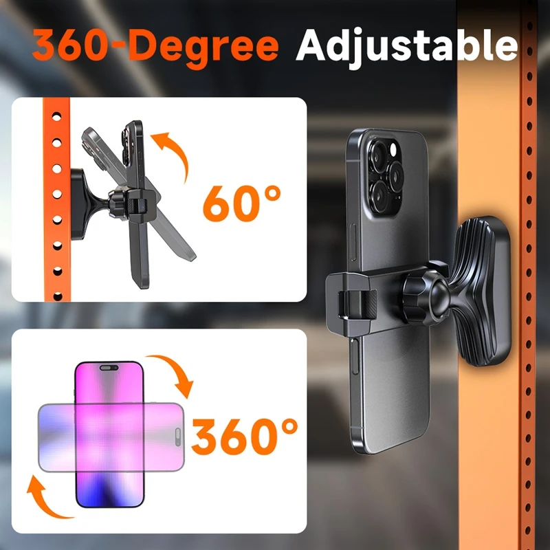 Magnetic Phone Holder, 360° Adjustable Retractable Clamp Universal Hands-Free for Gym, Forklift, Kitchen, Fits All Phones
Magnetic Phone Holder, 360° Adjustable Retractable Clamp Universal Hands-Free for Gym, Forklift, Kitchen, Fits All Phones