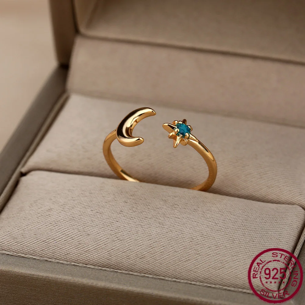 New S925 sterling silver octagonal star ins trendy, simple, light luxury, niche moon ring, open ring, wedding jewelry
New S925 sterling silver octagonal star ins trendy, simple, light luxury, niche moon ring, open ring, wedding jewelry