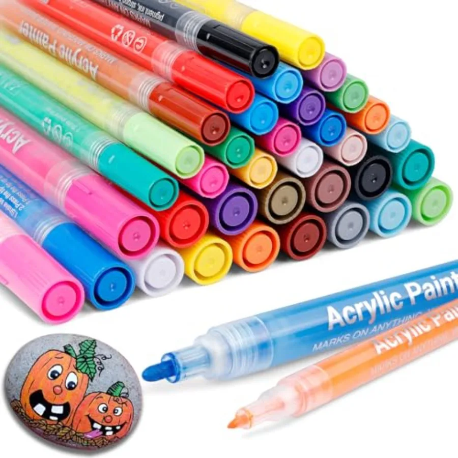50 Colors Dual Tip Acrylic Paint Pens Fine tip and Brsuh tip Premium Acrylic Markers Paint Pens for Rock Painting Wood Canvas G
50 Colors Dual Tip Acrylic Paint Pens Fine tip and Brsuh tip Premium Acrylic Markers Paint Pens for Rock Painting Wood Canvas G