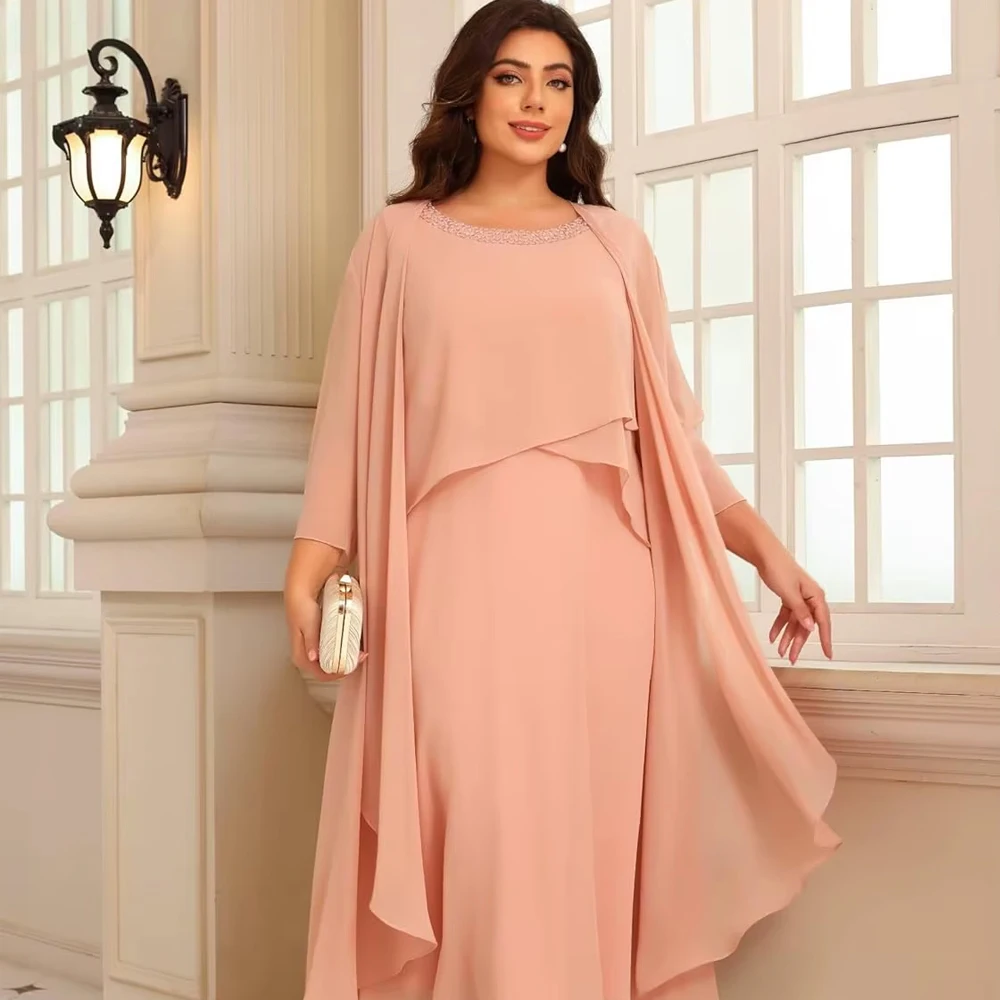 Customized Women's 2 Piece Mother of The Bride Dresses for Wedding Long Sleeve Ruffles Chiffon Formal Evening Dress
Customized Women's 2 Piece Mother of The Bride Dresses for Wedding Long Sleeve Ruffles Chiffon Formal Evening Dress
