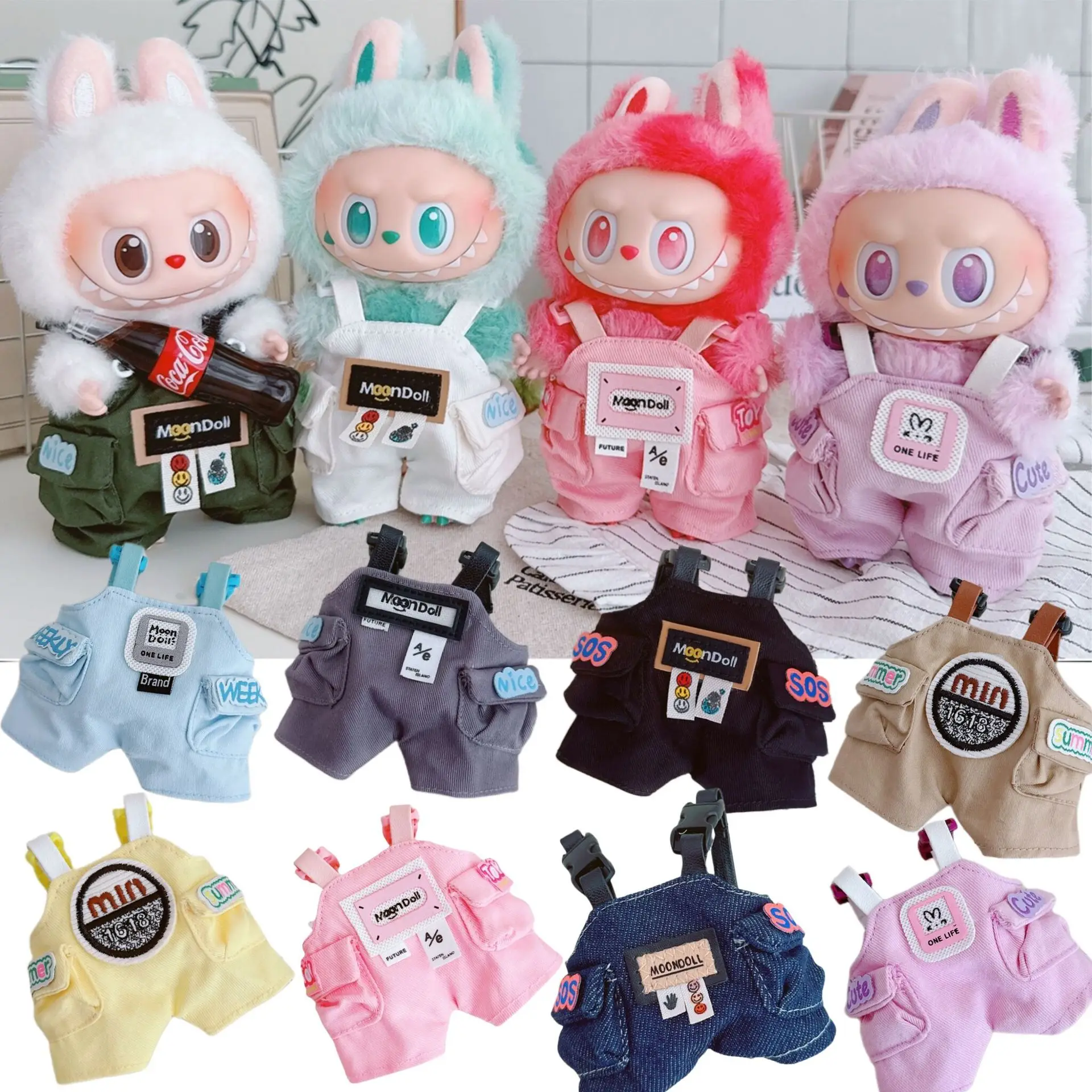 For 17cm Labubu Clothing Trendy Cool Overalls Set Macaron V1 V2 V3 Mini Doll Labubu Clothes outfit Doll Accessories Toy
For 17cm Labubu Clothing Trendy Cool Overalls Set Macaron V1 V2 V3 Mini Doll Labubu Clothes outfit Doll Accessories Toy