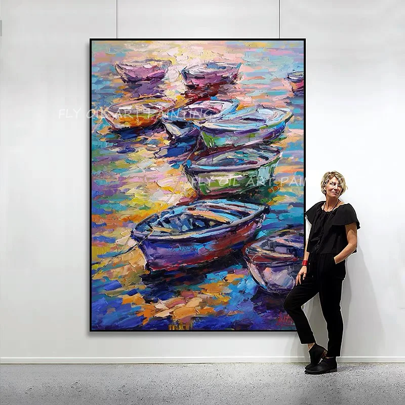 100% Handmade colorful ocean thick knife many sailboat landscape oil painting for home living room decoration gift
100% Handmade colorful ocean thick knife many sailboat landscape oil painting for home living room decoration gift