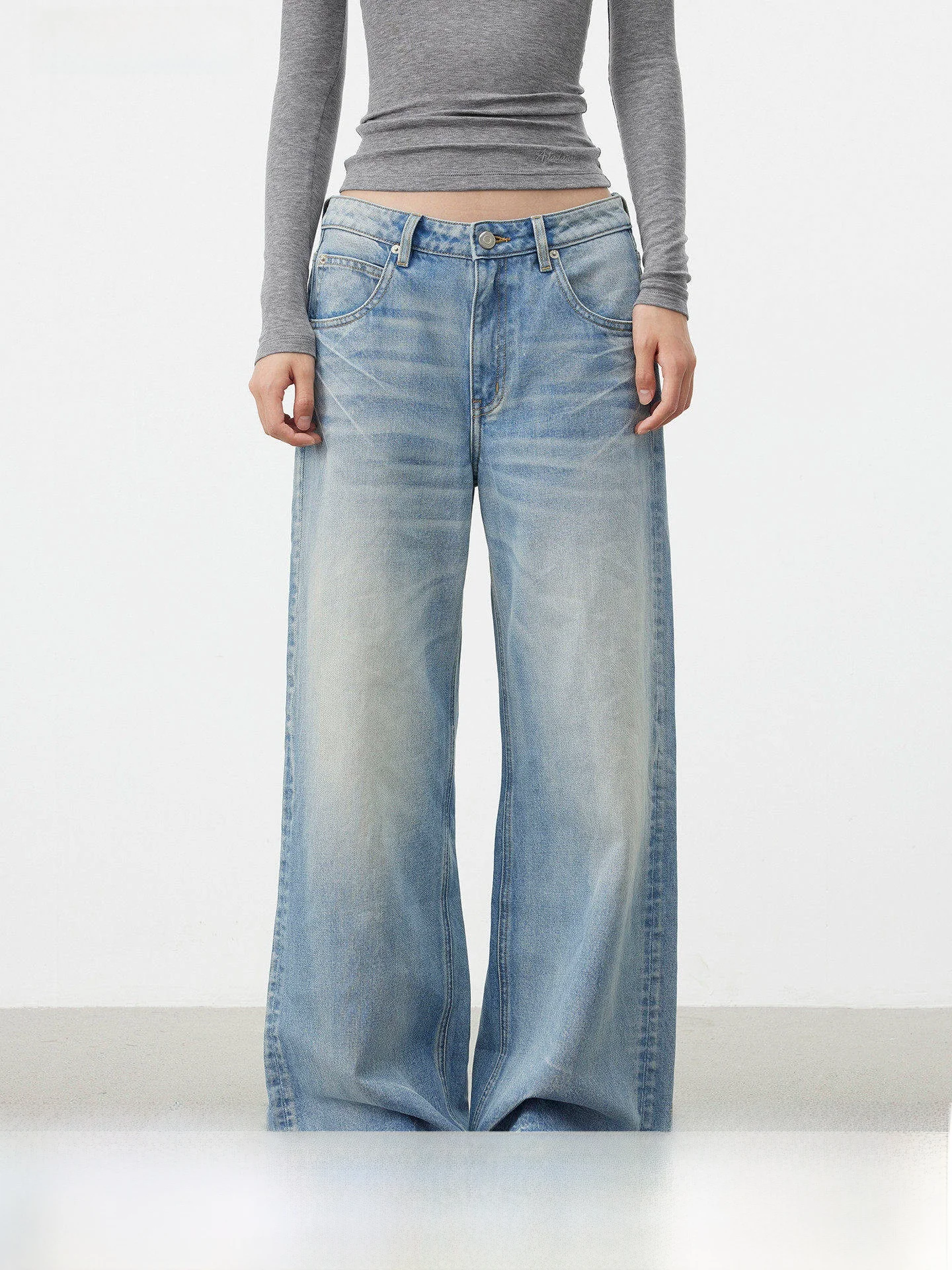 Aftadawn Light Blue Washed 3D Pure Cotton Denim Pants Straight Leg Wide Leg Trousers Feminine Casual Commute Style Jeans
Aftadawn Light Blue Washed 3D Pure Cotton Denim Pants Straight Leg Wide Leg Trousers Feminine Casual Commute Style Jeans