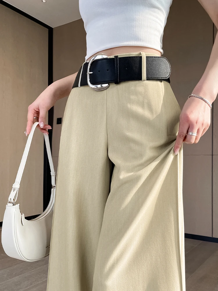 Khaki Color Slim Ice Silk Suit Wide Leg Pants Women Summer Drape Loose Extra Long Anti Wrinkle Casual Floor Length Trousers
Khaki Color Slim Ice Silk Suit Wide Leg Pants Women Summer Drape Loose Extra Long Anti Wrinkle Casual Floor Length Trousers