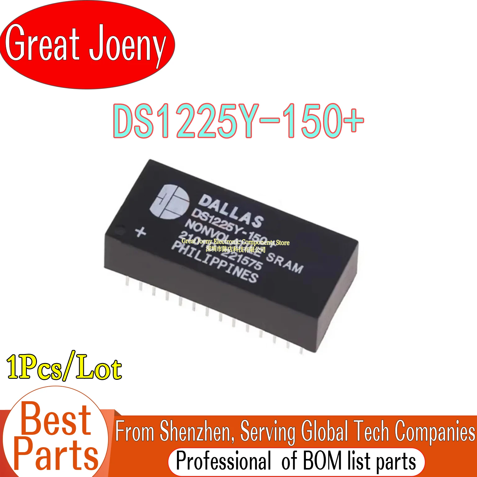 100% New Original DS1225Y DS1225Y-150+ IC Chipset EDIP-28
100% New Original DS1225Y DS1225Y-150+ IC Chipset EDIP-28