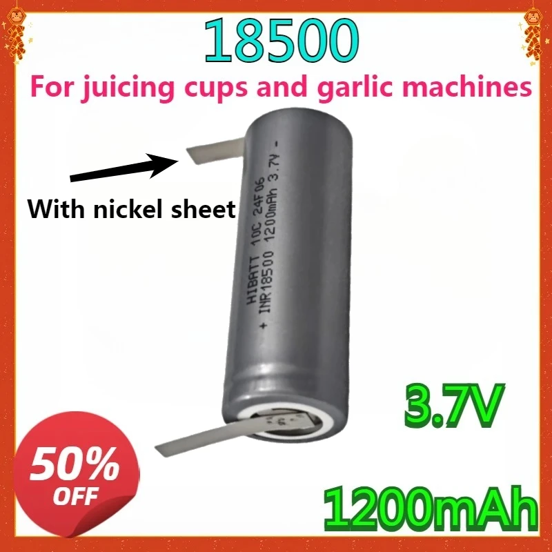 New INR18500 with Nickel Sheet Lithium-ion Rechargeable Battery, 3.7V 1200mAh, Containing Nickel Sheet for Juicing Cups
New INR18500 with Nickel Sheet Lithium-ion Rechargeable Battery, 3.7V 1200mAh, Containing Nickel Sheet for Juicing Cups