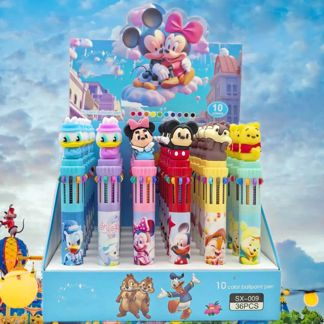 12/36pcs Mickey Family 10 Colors Ballpoint Multi Color Press Pen Cute Cartoon Gel Pen Student Supplies Stationery Wholesal
12/36pcs Mickey Family 10 Colors Ballpoint Multi Color Press Pen Cute Cartoon Gel Pen Student Supplies Stationery Wholesal