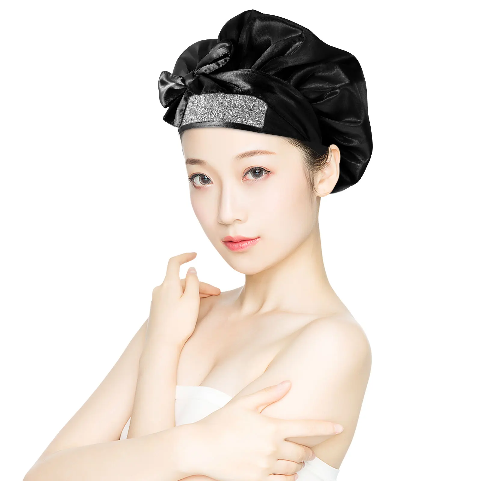 Household Sequin Double Shower Cap Women's Hat Satin Material (polyester Fiber) Bonnet for Sleeping
Household Sequin Double Shower Cap Women's Hat Satin Material (polyester Fiber) Bonnet for Sleeping