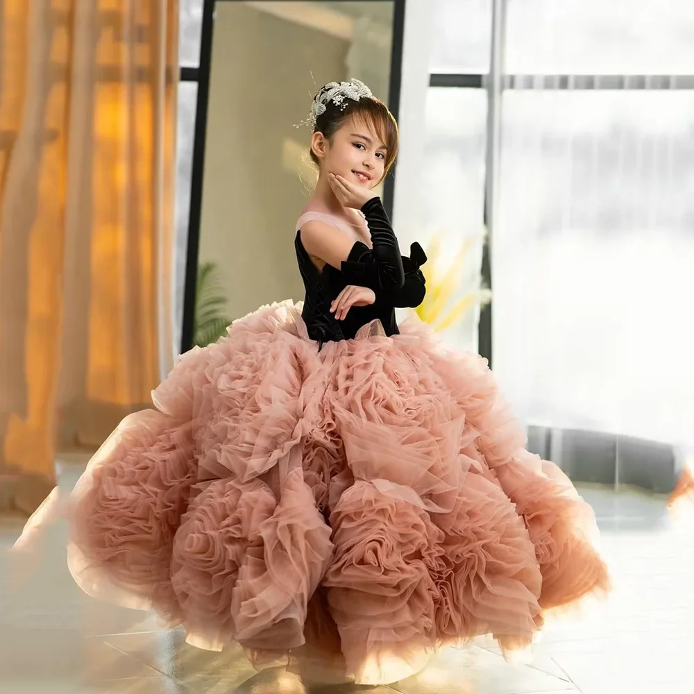 Princess Flower Girl Dress Pink Tulle Pleated A-Line Ankle Length Dress For Kids First Communion Birthday Party Gowns Customized
Princess Flower Girl Dress Pink Tulle Pleated A-Line Ankle Length Dress For Kids First Communion Birthday Party Gowns Customized