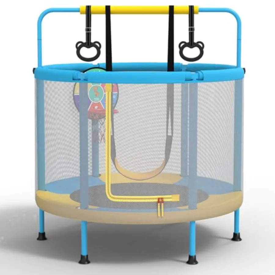 Indoor outdoor 60 kids' trampoline for toddlers, 5ft mini 6-in-1 with swing, basketball hoop, dart board, rings; steel frame, b
Indoor outdoor 60 kids' trampoline for toddlers, 5ft mini 6-in-1 with swing, basketball hoop, dart board, rings; steel frame, b