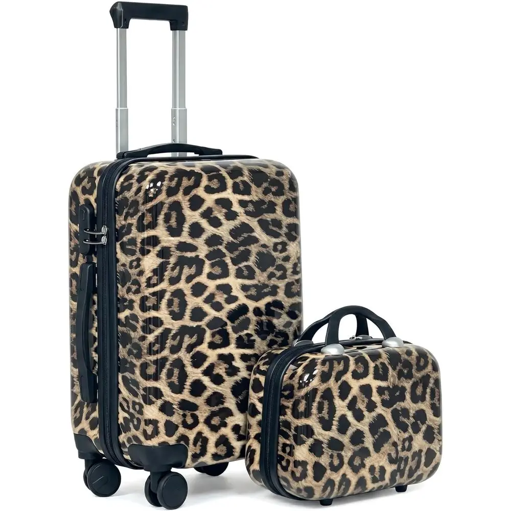 Expandable Leopard Print Hard Shell Luggage Set with Spinner Wheels and Lock, 14/20 Inches
Expandable Leopard Print Hard Shell Luggage Set with Spinner Wheels and Lock, 14/20 Inches