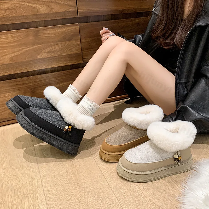 Женские зимние ботинки большого размера на платформе, зимняя хлопковая обувь с бусинами, увеличивающая рост, нескользящая износостойкая плюшевая теплая обувь
Женские зимние ботинки большого размера на платформе, зимняя хлопковая обувь с бусинами, увеличивающая рост, нескользящая износостойкая плюшевая теплая обувь