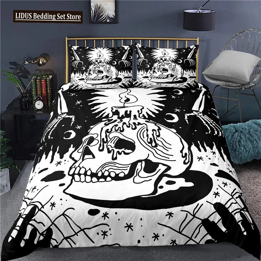 Duvet Cover Set Black Skull SkeletonPaisley Floral Gothic Luxury Soft Bedding Set Comforter Cover Halloween Decor,Queen Size
Duvet Cover Set Black Skull SkeletonPaisley Floral Gothic Luxury Soft Bedding Set Comforter Cover Halloween Decor,Queen Size
