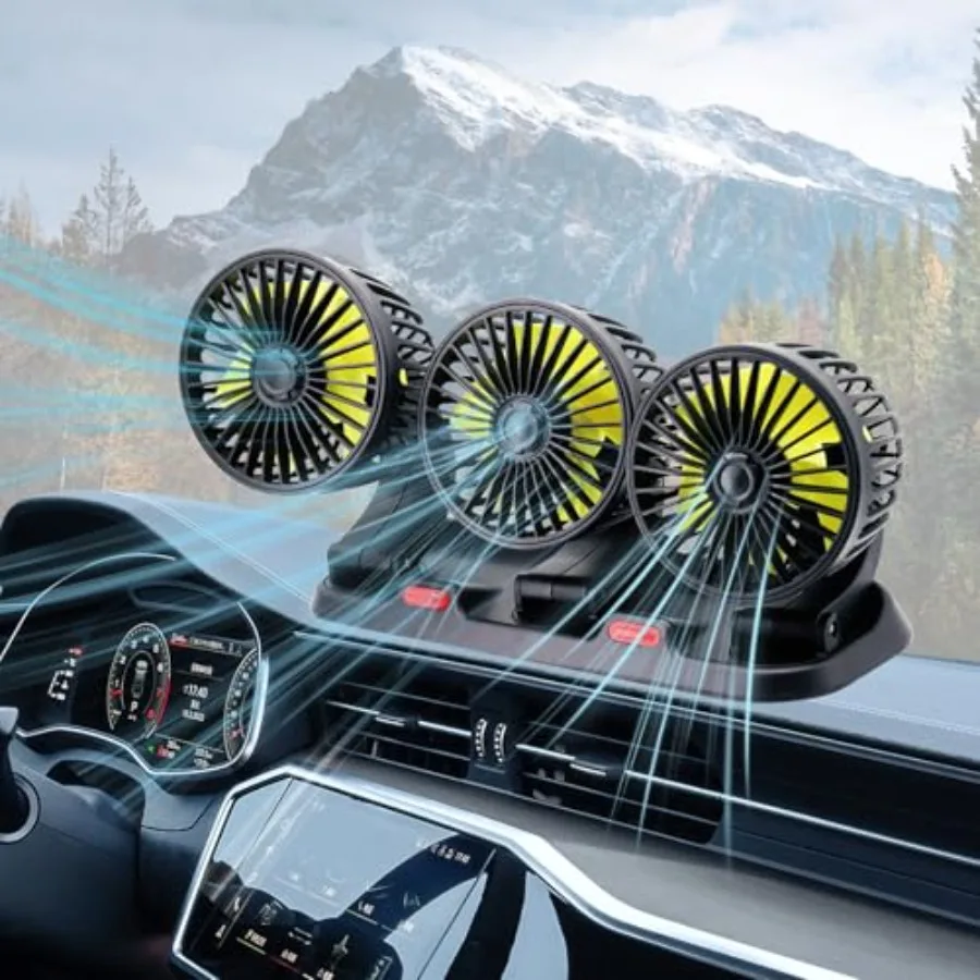 Triple-Head Fan for Car, Portable Car Fans for Vehicles Cars RV Vent with 360°Rotation Cigarette Lighter Plug
Triple-Head Fan for Car, Portable Car Fans for Vehicles Cars RV Vent with 360°Rotation Cigarette Lighter Plug