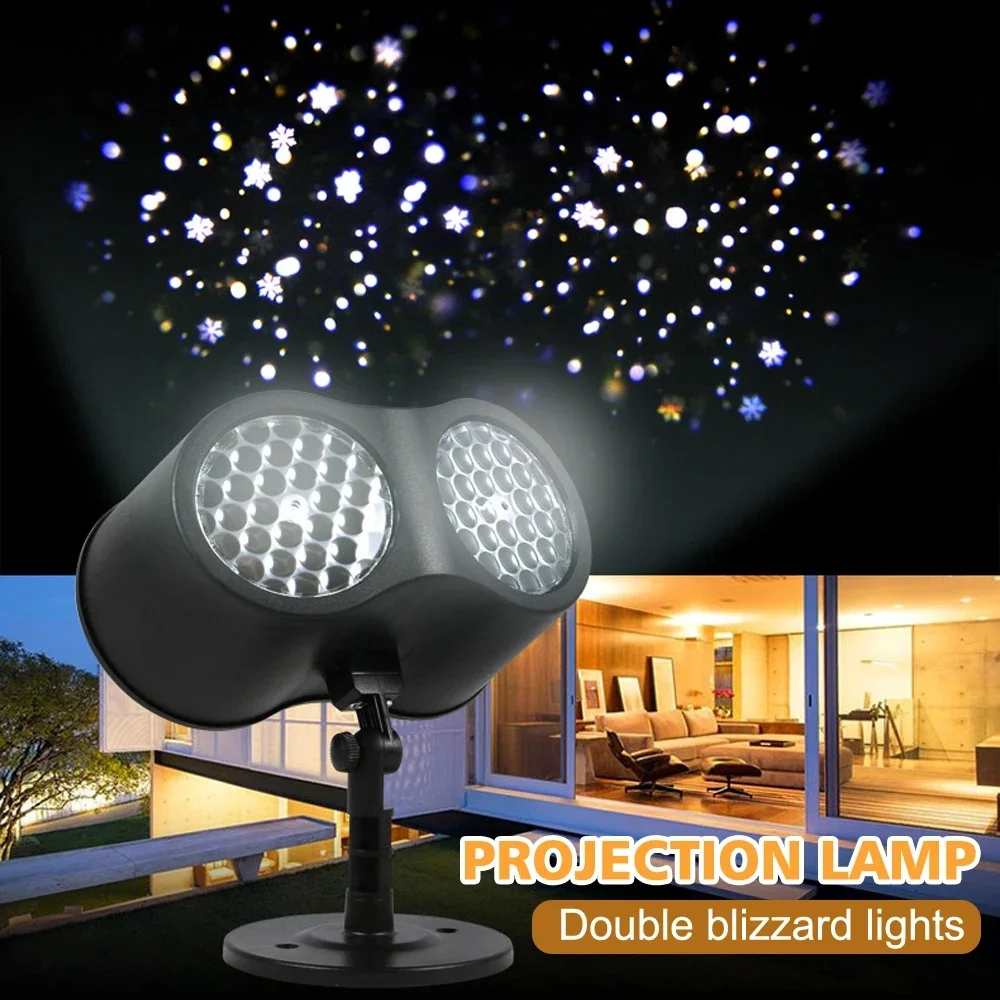 Indoor/Outdoor Christmas Double Blizzard Light EU/US/UK/AU Plug Holiday Decoration Dynamic Snowflake Prohection Lamp for Party
Indoor/Outdoor Christmas Double Blizzard Light EU/US/UK/AU Plug Holiday Decoration Dynamic Snowflake Prohection Lamp for Party