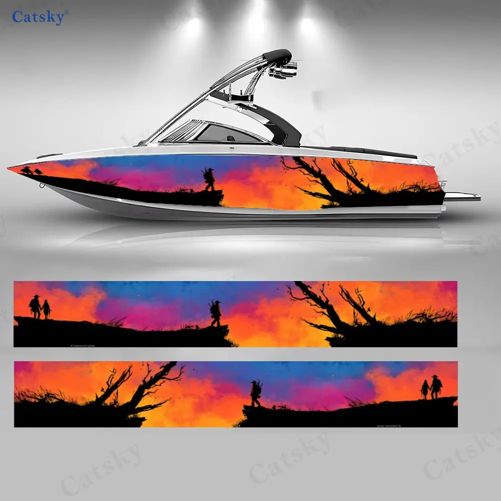 2 шт. виниловой графической пленки для лодок, дизайн «Силуэт дикой природы» с красочным закатом, прочный водонепроницаемый материал, идеально подходит для скоростных катеров
2 шт. виниловой графической пленки для лодок, дизайн «Силуэт дикой природы» с красочным закатом, прочный водонепроницаемый материал, идеально подходит для скоростных катеров