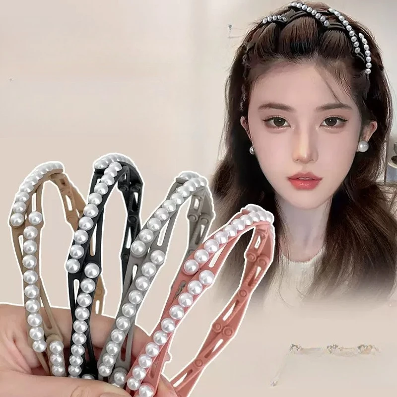 Retractable folding pearl headband women's face wash broken hair headband versatile travel hair bundle headdress
Retractable folding pearl headband women's face wash broken hair headband versatile travel hair bundle headdress