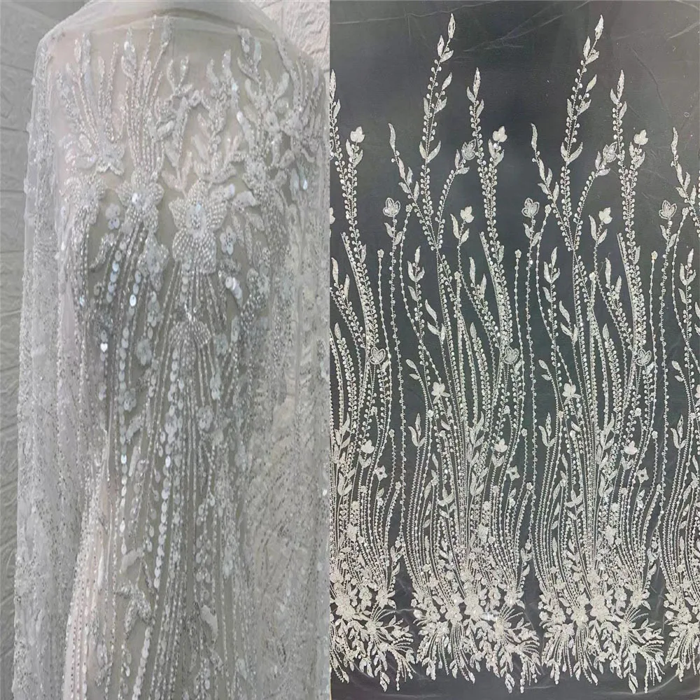 5 Yards Luxurious Lace Fabrics Embroidery Mesh 3D Beaded African Wedding Dress Lace Fabric
5 Yards Luxurious Lace Fabrics Embroidery Mesh 3D Beaded African Wedding Dress Lace Fabric