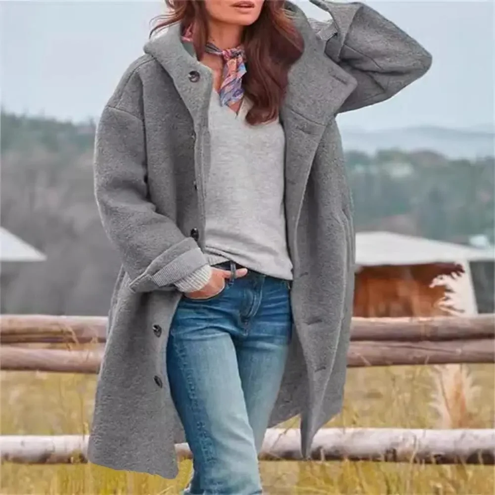 Women Windbreaker Jacket Stylish Hooded Women's Overcoat with Pockets Long Sleeves Windproof Design for Fall Winter for Daily
Women Windbreaker Jacket Stylish Hooded Women's Overcoat with Pockets Long Sleeves Windproof Design for Fall Winter for Daily