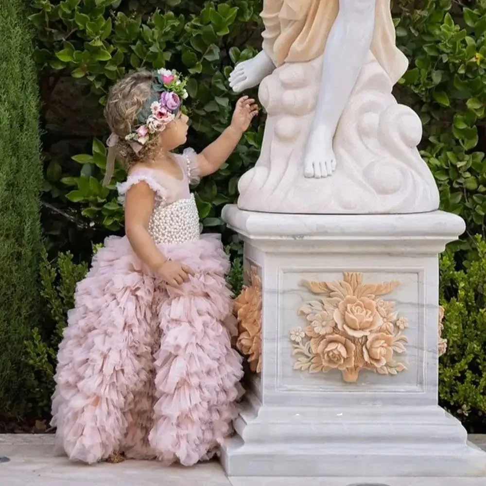 Pink Flower Girl Dresses for Wedding Beaded Layered Floor Length Girl Gown for Photoshoot First Communion Gowns Customized
Pink Flower Girl Dresses for Wedding Beaded Layered Floor Length Girl Gown for Photoshoot First Communion Gowns Customized