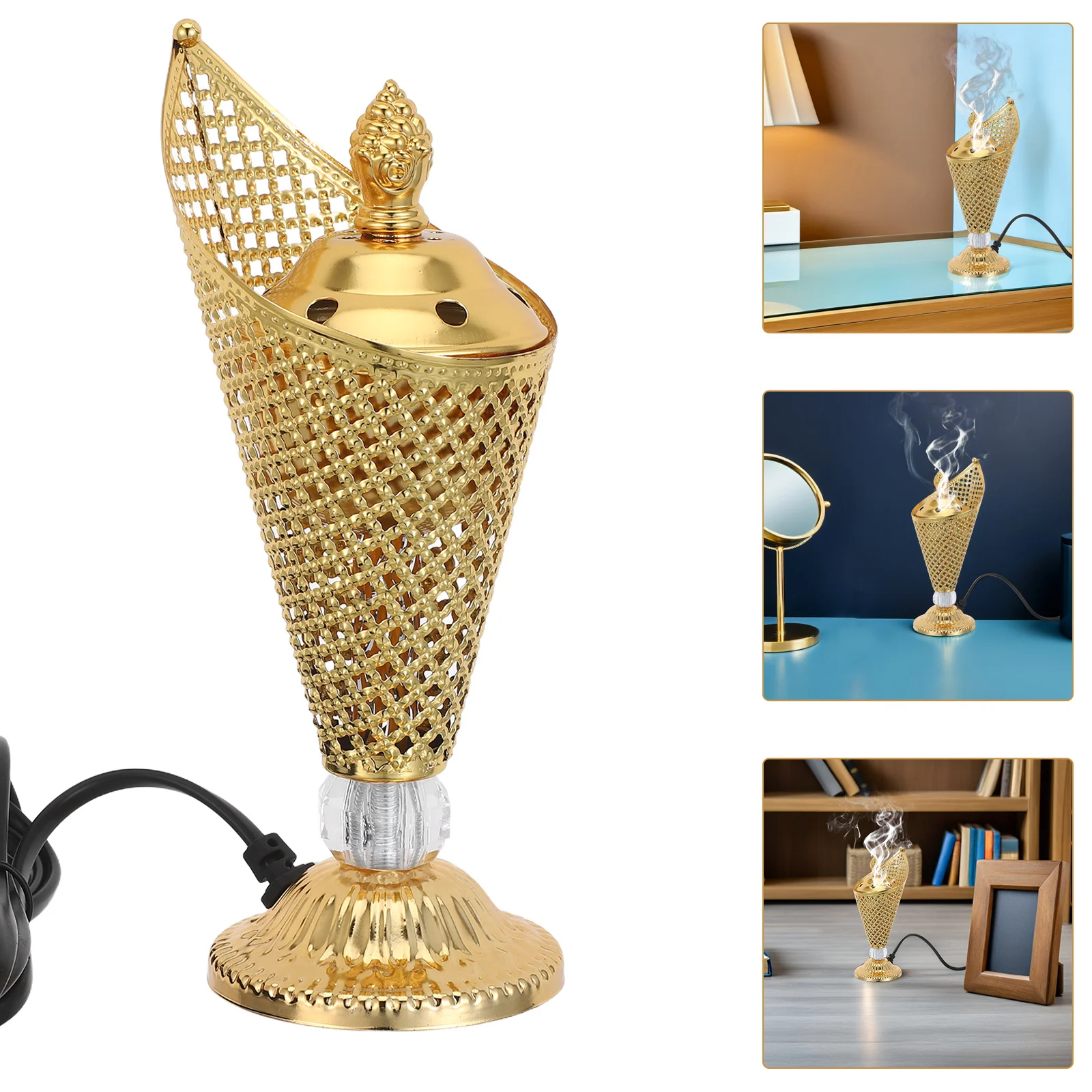 Middle Eastern Festive Metal Incense Burner Electric Mabkhara Plug-In Aroma Diffuser For Bakhoor Oud Resin Home Fragrance Arabic
Middle Eastern Festive Metal Incense Burner Electric Mabkhara Plug-In Aroma Diffuser For Bakhoor Oud Resin Home Fragrance Arabic