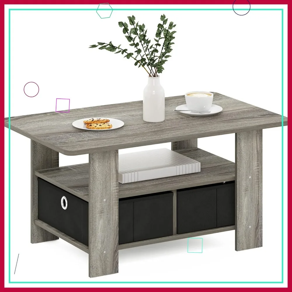 Modern Coffee Table with Drawer and Shelf, French Oak Grey/Black - Compact Storage for Living Room
Modern Coffee Table with Drawer and Shelf, French Oak Grey/Black - Compact Storage for Living Room