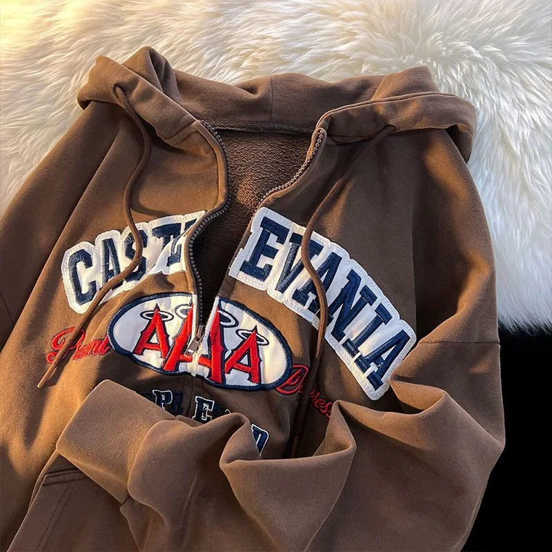 Embroidered Letter Print Zipper Sweater Oversize Retro Y2k Couple Harajuku Elegant Large Full Women Funny Cute Girls Chic Hoodie
Embroidered Letter Print Zipper Sweater Oversize Retro Y2k Couple Harajuku Elegant Large Full Women Funny Cute Girls Chic Hoodie