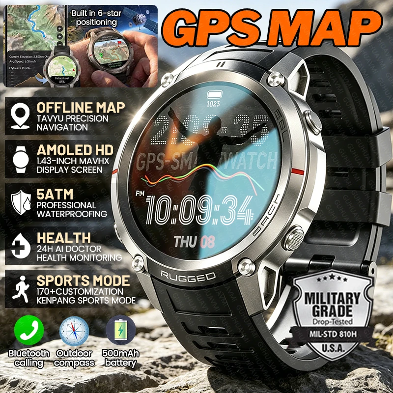 2026New Outdoor AGPS Offline Map Satellite Position Smart Watch Compass 5ATM Waterproof BT Call Heart Rate Sports Smartwatch Men
2026New Outdoor AGPS Offline Map Satellite Position Smart Watch Compass 5ATM Waterproof BT Call Heart Rate Sports Smartwatch Men