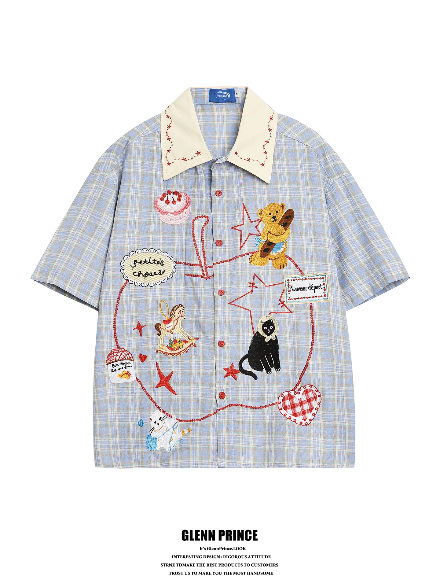 Fun Bear Embroidery Plaid Short Sleeve Shirt Men's New 2026 Ultra Popular Youthful BF Style Cotton Breathable Summer Shirt
Fun Bear Embroidery Plaid Short Sleeve Shirt Men's New 2026 Ultra Popular Youthful BF Style Cotton Breathable Summer Shirt