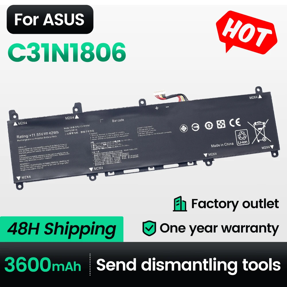 Keyuan C31N1806 New C31N1806 Laptop Battery VivoBook S13 S330FA S330UA X330UN for ASUS ADOL 13FA 13FN 13U 13UN X330UN K330 R330
Keyuan C31N1806 New C31N1806 Laptop Battery VivoBook S13 S330FA S330UA X330UN for ASUS ADOL 13FA 13FN 13U 13UN X330UN K330 R330