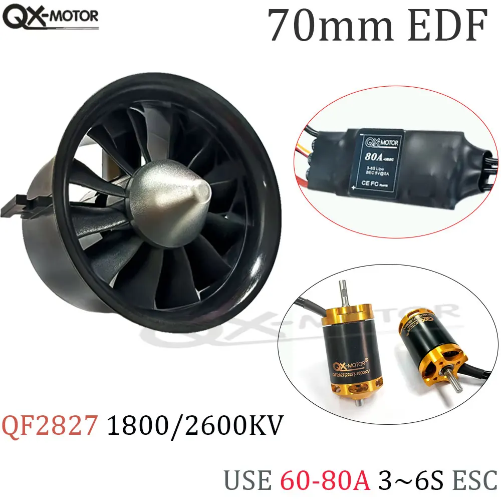 QX-Motor 70 мм EDF 12 лопастей QF2827-1800KV/2600KV Бесщеточный двигатель с 60A 80A ESC для игрушечного самолета с дистанционным управлением RC
QX-Motor 70 мм EDF 12 лопастей QF2827-1800KV/2600KV Бесщеточный двигатель с 60A 80A ESC для игрушечного самолета с дистанционным управлением RC