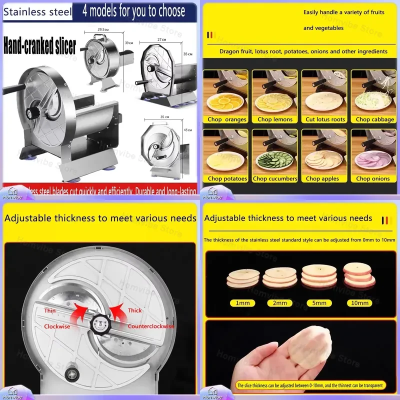 Manual Stainless Steel Meat Slicer for Kitchen Home Use Ultrathin Vegetable Slicer Sausage Cabbage Lemon Fruit Cutter
Manual Stainless Steel Meat Slicer for Kitchen Home Use Ultrathin Vegetable Slicer Sausage Cabbage Lemon Fruit Cutter