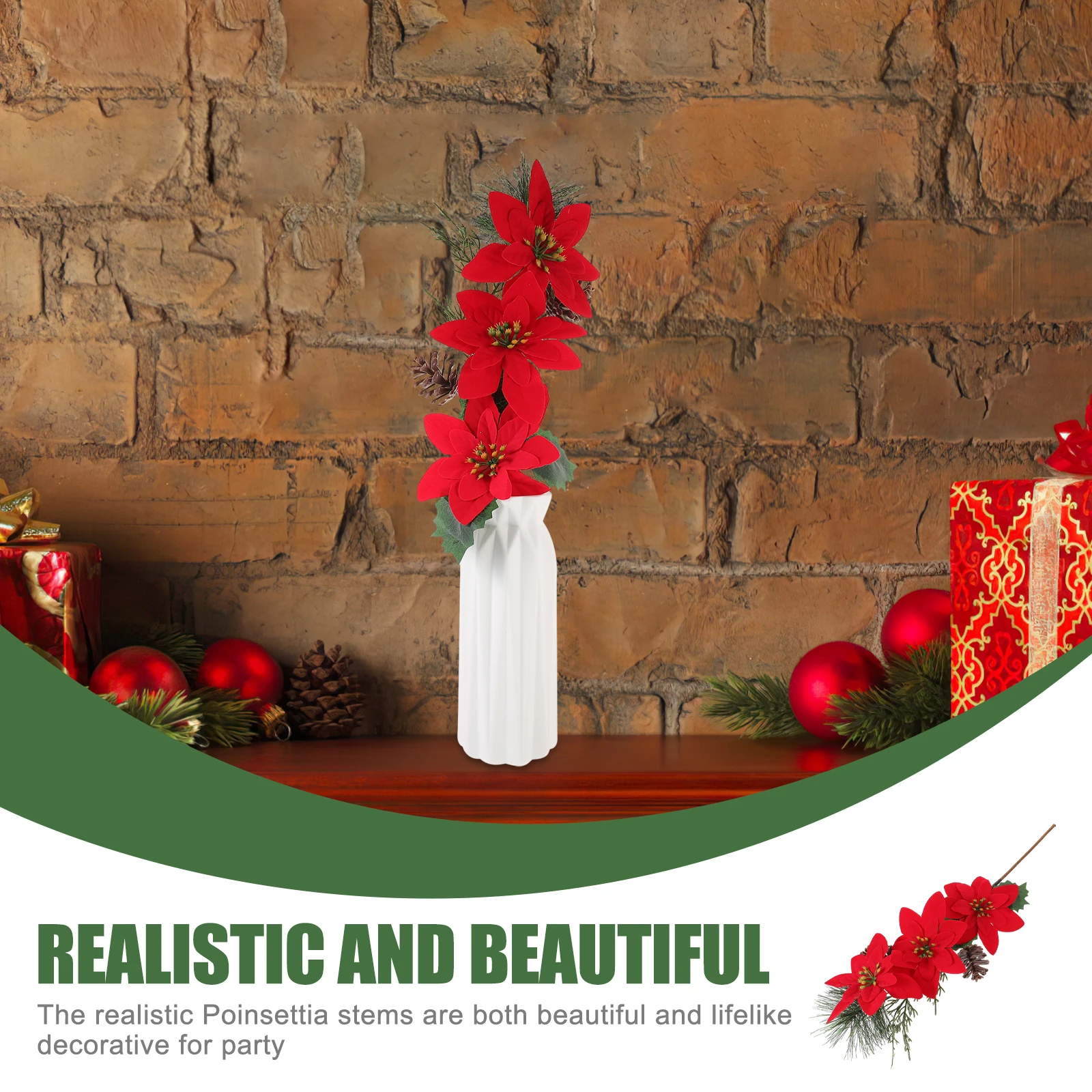 2 Pcs Xmas Christmas Flower Decoration Ornaments Flowering Plastic Holiday Floral Picks
2 Pcs Xmas Christmas Flower Decoration Ornaments Flowering Plastic Holiday Floral Picks