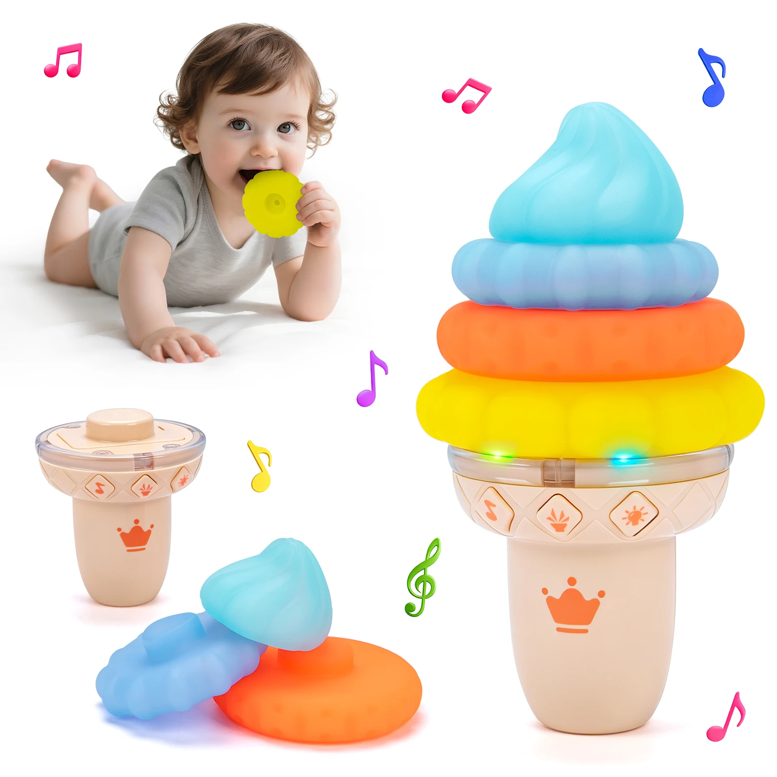 Ice cream shape Stacking Puzzle Toys Musical Ice cream Toys Stack Up Blocks Color Shape Game Kids Montessori Educational Toys
Ice cream shape Stacking Puzzle Toys Musical Ice cream Toys Stack Up Blocks Color Shape Game Kids Montessori Educational Toys