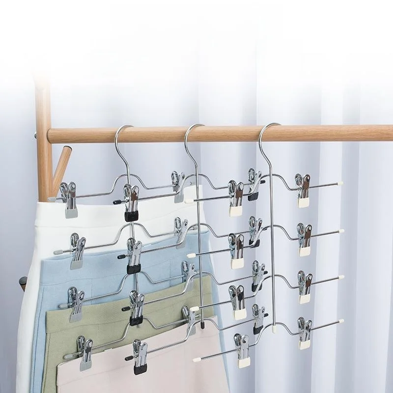 Multi-Layer High Manganese Steel Clothes Hanger for Pants And Skirts No Bagging Storage Rack Wardrobe Organizer
Multi-Layer High Manganese Steel Clothes Hanger for Pants And Skirts No Bagging Storage Rack Wardrobe Organizer