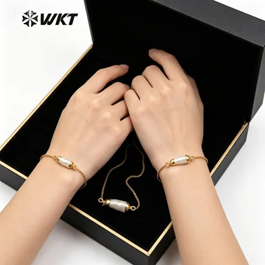 WT-B412 Natural Irregular Shape Freshwater Pearl With Gold Plated Bangle Women Vintage Bracelet Size Can Adjustable
WT-B412 Natural Irregular Shape Freshwater Pearl With Gold Plated Bangle Women Vintage Bracelet Size Can Adjustable