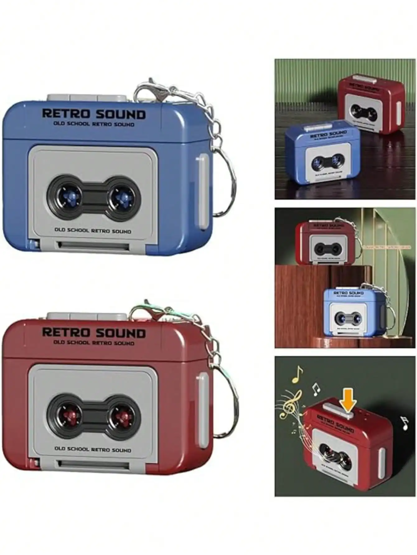 Mini Retro Cassette Tape Keychain - PVC Music-Themed Novelty Pendant with Chain
Mini Retro Cassette Tape Keychain - PVC Music-Themed Novelty Pendant with Chain