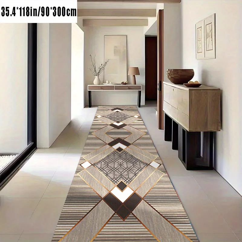 VIKAMA Light Luxury Geometric Runner Rug Non-Slip Stain-Resistant Hallway Mat Living Room Corridor Carpet Home Decoration
VIKAMA Light Luxury Geometric Runner Rug Non-Slip Stain-Resistant Hallway Mat Living Room Corridor Carpet Home Decoration